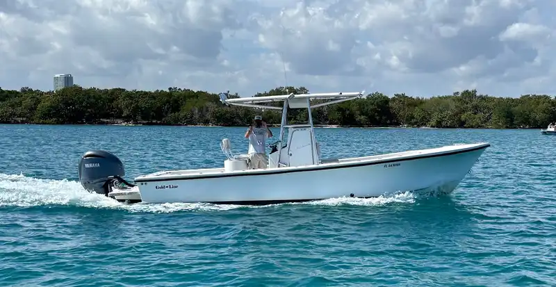 Captain Tristen's charter boat at Haulover Inlet