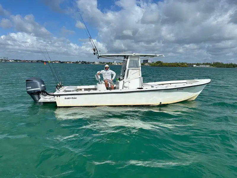 Captain Tristen's boat on the water